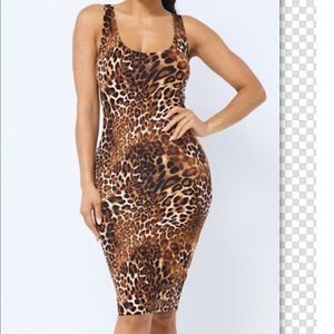 NWT Brown Leopard Bodycon Dress